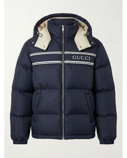 Gucci Blue Zip-Up Puffer Jacket for men