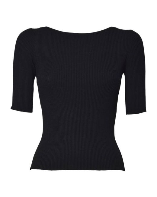 Weekend by Maxmara Black Waser Boat-Neck Ribbed Jumper