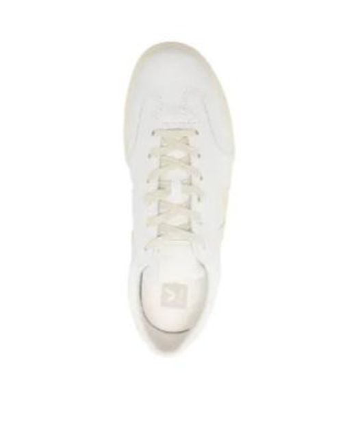 Veja White Volley Signature Lace-Up Sneakers for men