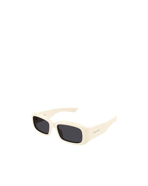 Saint Laurent White Eyewear Rectangle-Frame Sunglasses for men