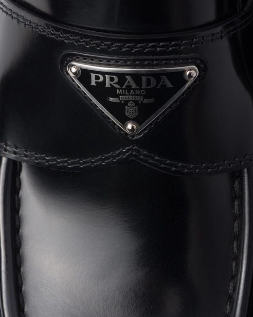 Prada Black Logo Loafers for men