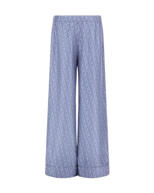 Herno Blue Drawstring Patterned Trousers