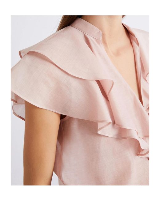 Marella Pink Cotton And Silk Voile Top