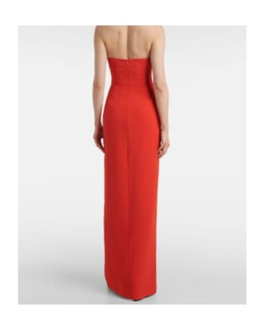 David Koma Red Strapless Gown