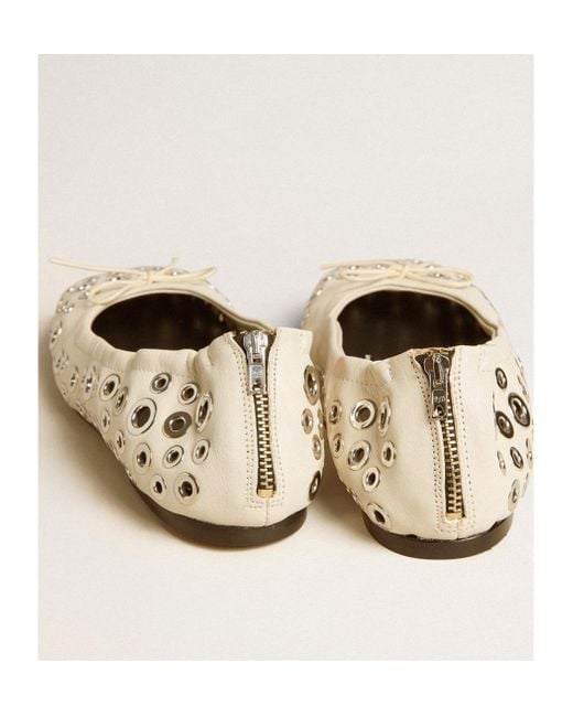 Golden Goose Deluxe Brand Natural Eyelets Detailed Flat Shoes