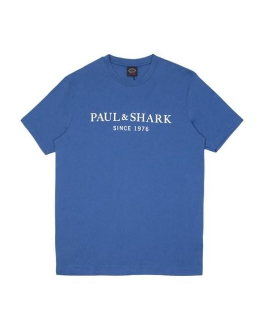 Paul & Shark Blue Logo Details T-Shirt for men