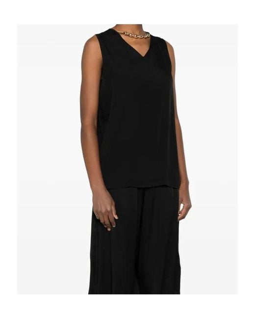 Fabiana Filippi Black V-Neck Top