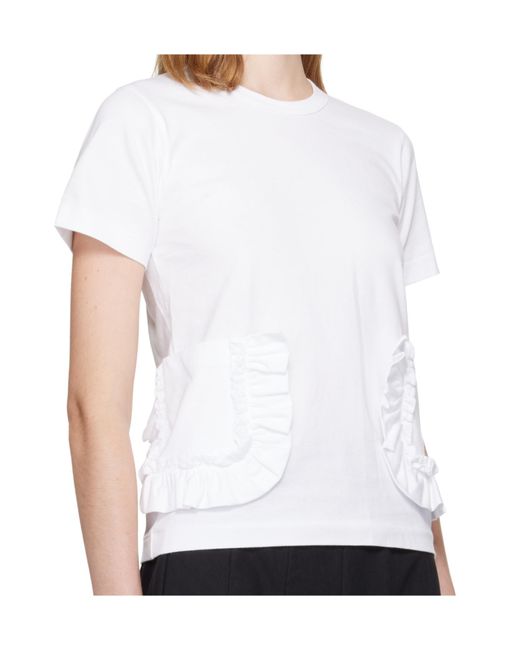 Comme des Garçons White Comme Des Garçons Girl Ruffle Pocket Crewneck T-Shirt