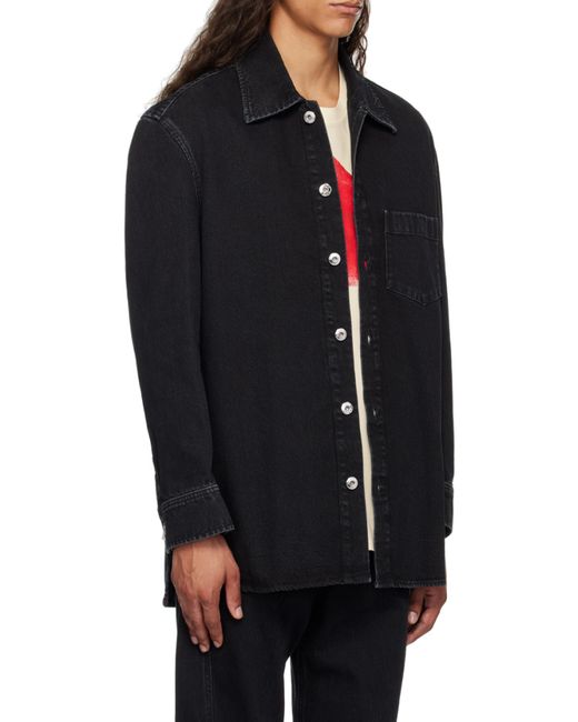 Lanvin Blue Cocoon Button-Up Denim Shirt for men