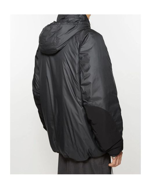 Acne Gray Logo Printed Zipped Downjacket for men