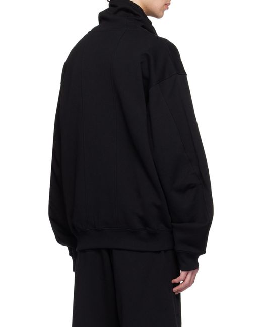 Helmut Lang Blue Funnel Neck Drawstring Hoodie for men