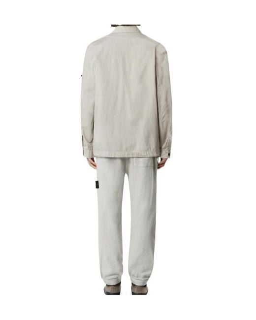 Stone Island White Logo-Patch Track Pants for men