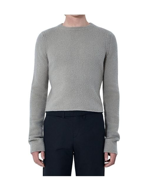 Rier Gray Crew Neck Knit Sweater for men