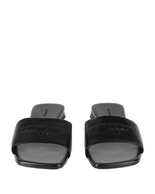 Balenciaga Black Logo Slippers