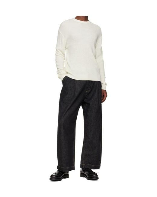 Studio Nicholson White Portland Long-Sleeved Knit Sweater for men
