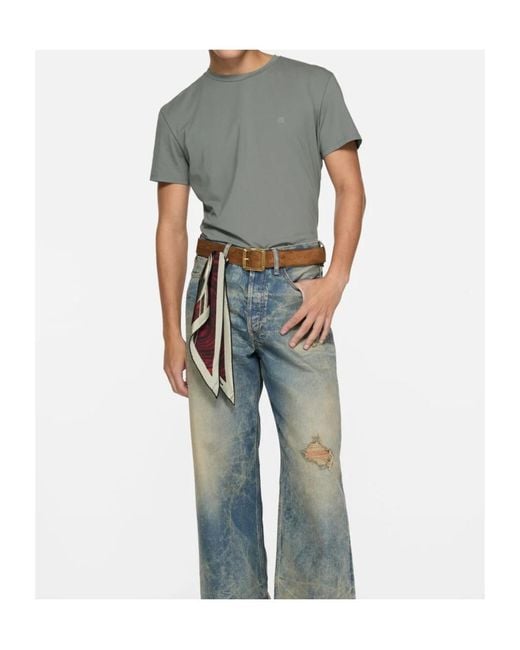 Acne Gray Short-Sleeves T-Shirt for men