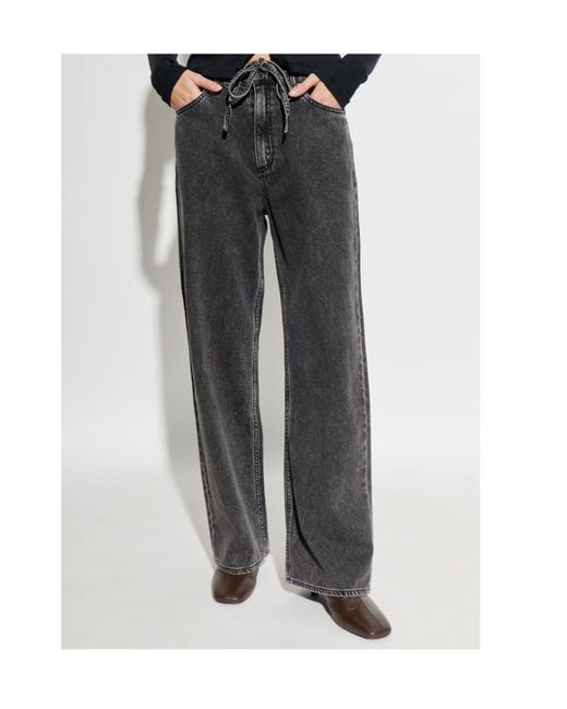 Rag & Bone Gray Phoebe Drawstring-Detail Trousers