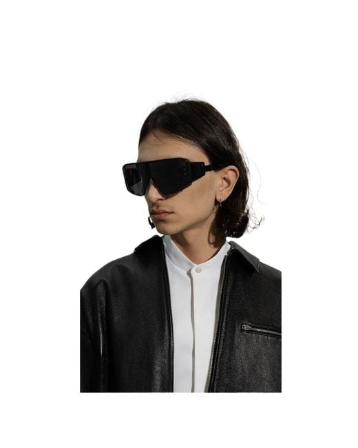 Balmain Gray Eyewear Shield Frame Sunglasses for men