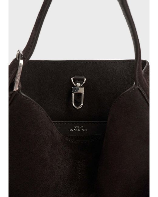 Totême Black Belted Suede Tote Bag
