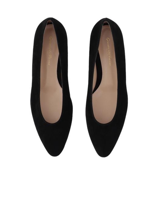 Gianvito Rossi Black Almond Toe Flats