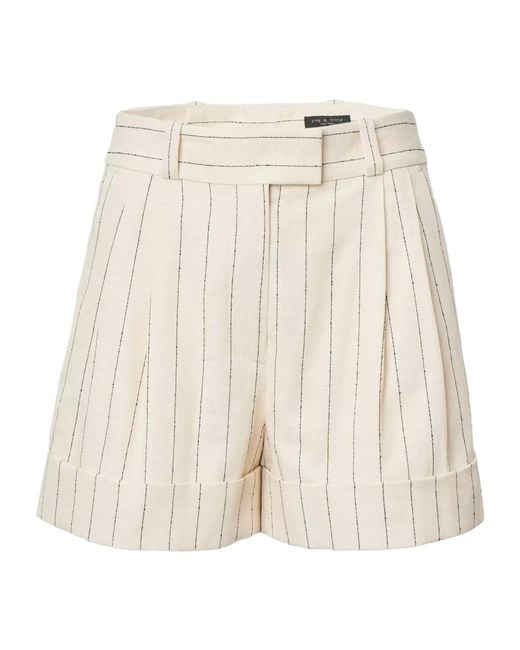 Rag & Bone Natural Neila Striped Shorts
