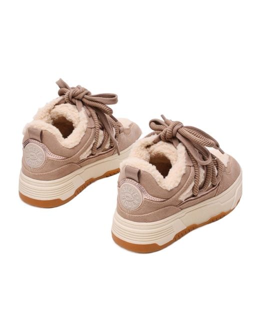 Steve Madden Pink Suede Platform Sneakers
