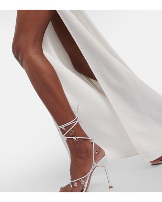 Nensi Dojaka White Bridal Cutout Crepe Gown