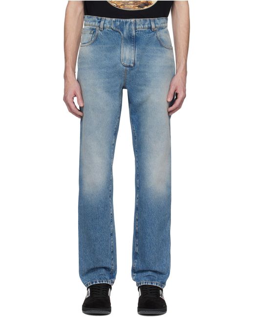 Balmain Blue Regular-Fit Denim Jeans for men