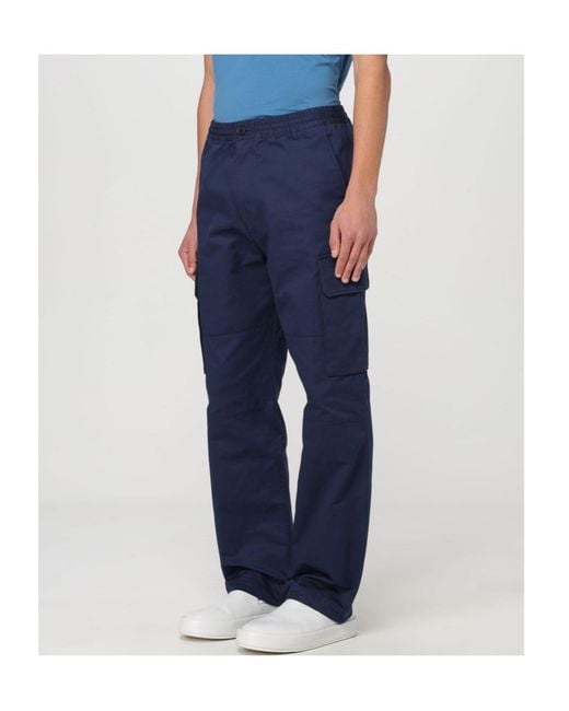 Marni Blue Straight-Leg Cotton Cargo Trousers for men
