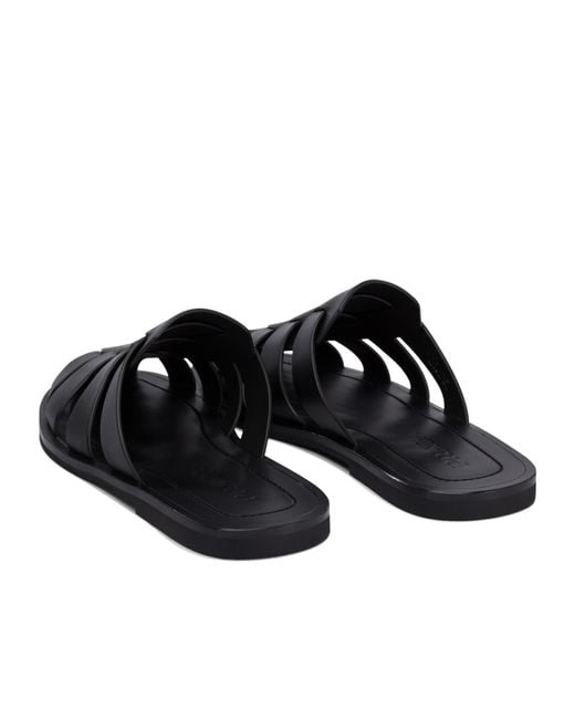 Prada Black Leather Fisherman Mules for men