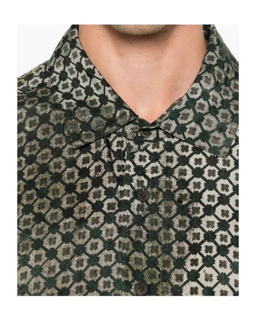 Ziggy Chen Gray Digital-Print Cocoon-Style Shirt for men