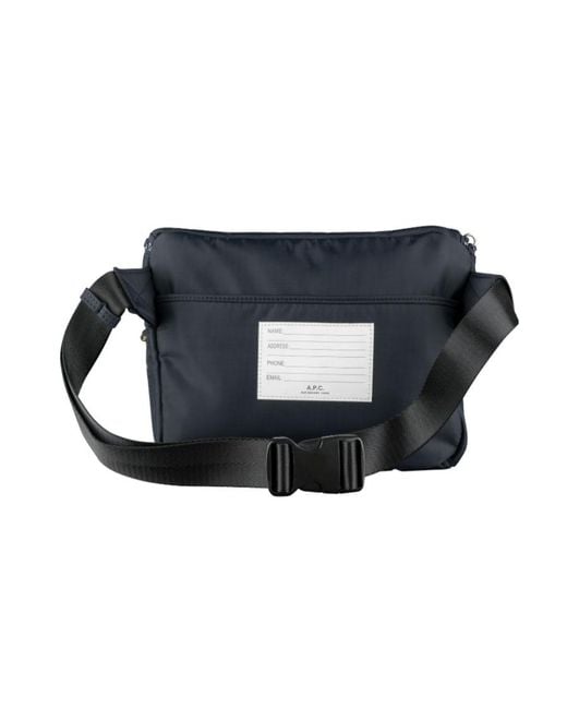 A.P.C. Blue Logo Patch Buckled Belt Bag for men