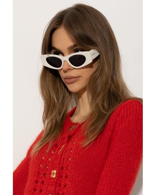 Alaïa White Cat-Eye Frame Tinted Sunglasses