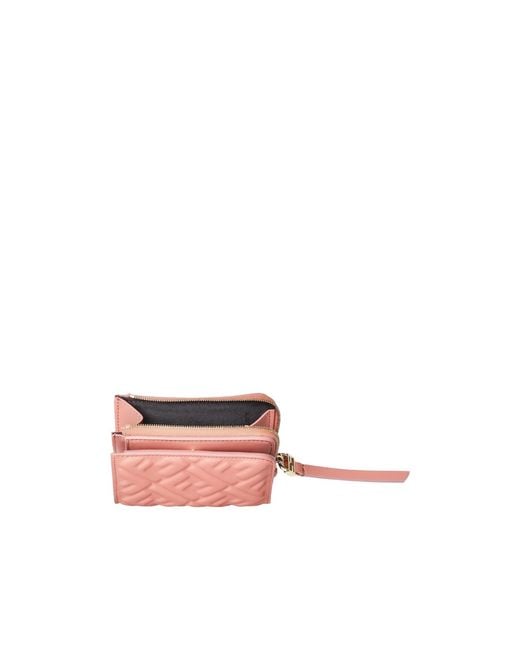 Fendi Pink Ff Embossed Slim Baguette Wallet