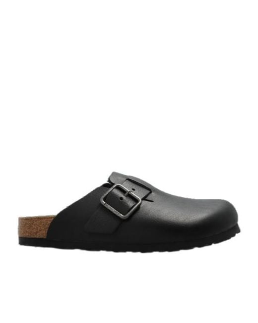 Birkenstock Black Buckle Slip-On Slides for men