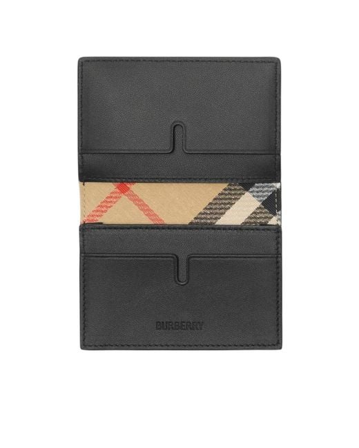 Burberry Black Logo Plaque Bifold Wallet for men