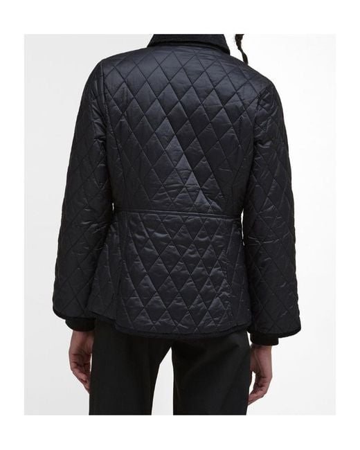 Barbour Black Logo Embroidered Quilted Jacket