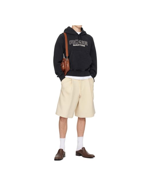 Martine Rose Blue Shrunken Hoodie for men