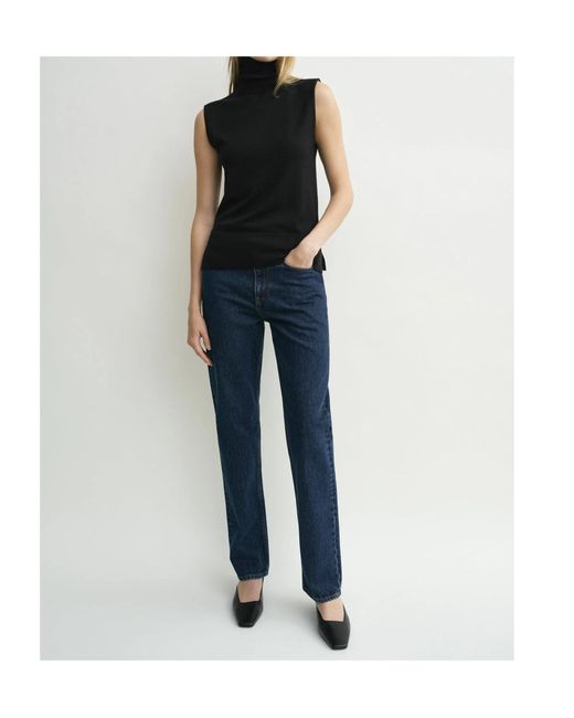 Totême Black Totême Fine Turtleneck Sleeveless Jumper