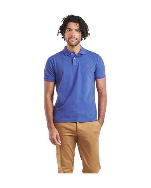 Polo Ralph Lauren Blue Polo Pony-Embroidered Polo Shirt for men