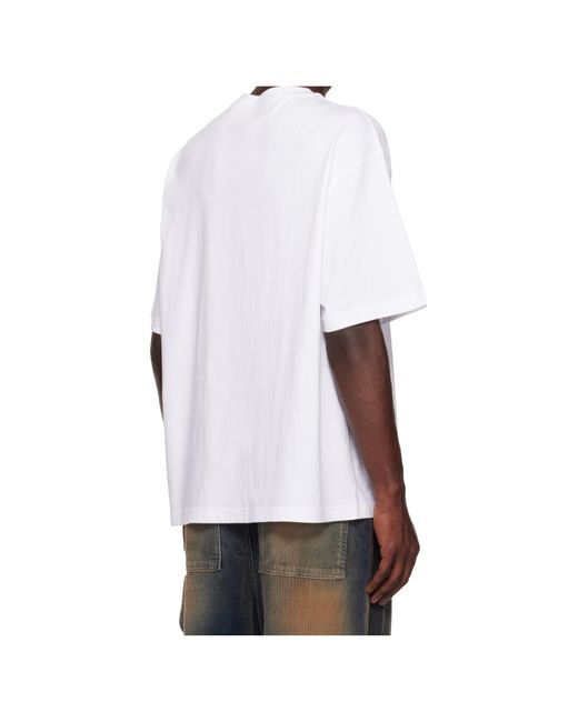 we11done White Sporty Sheldon Graphic-Print T-Shirt for men