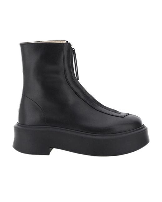 The Row Black Zipped Ankle Boots