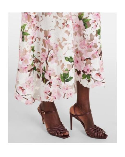Oscar de la Renta White Floral Lace Cocktail Dress