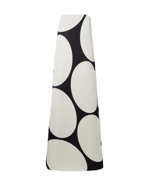 Dries Van Noten White Polka Dot Pattern Dress