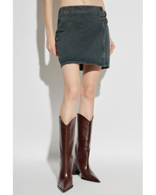 Samsøe & Samsøe Green Buckle Mini Skirt