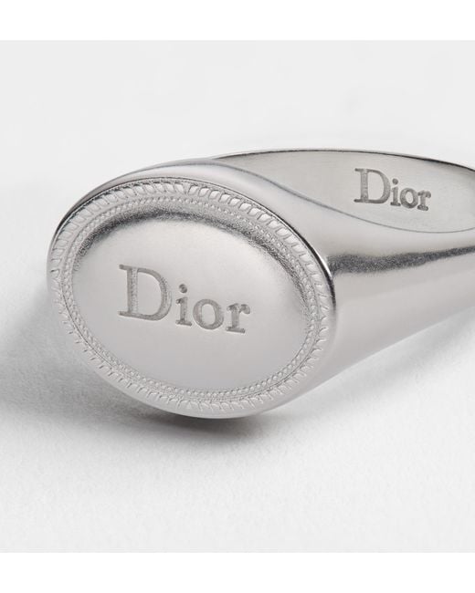 Dior White Médaillon Signet Ring for men