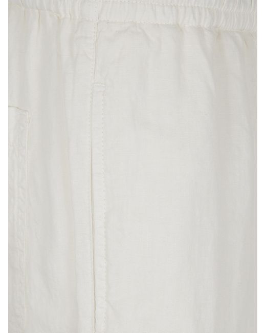 Aspesi White Linen Trousers for men
