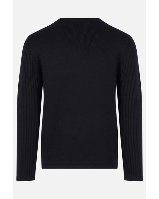 Prada Blue Logo-Plaque Pocket Sweater for men