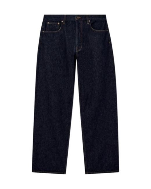 Emporio Armani Blue Straight-Leg Cotton Denim Jeans With A Five-Pocket Design for men