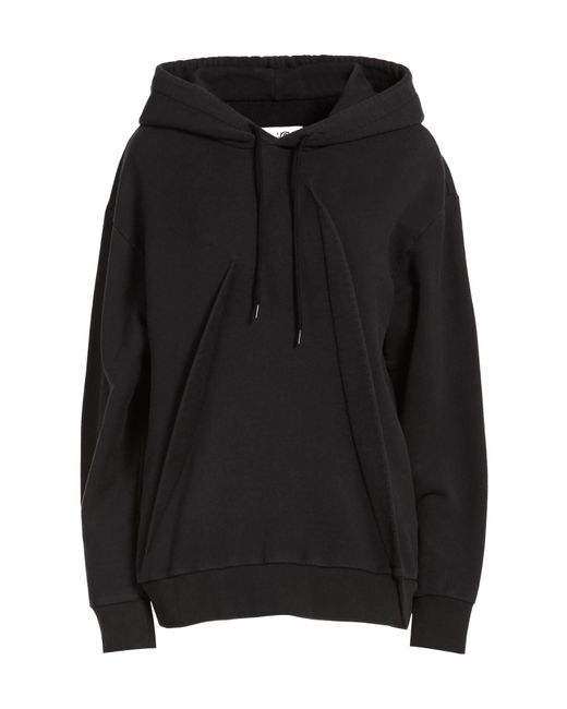 MM6 by Maison Margiela Black Solid Color Hooded Sweatshirt